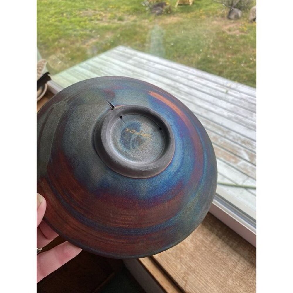 Raku Ceramic Wall Plate by Jeremy Diller Mermaid Beach Decor 7 3/4” - Picture 7 of 10